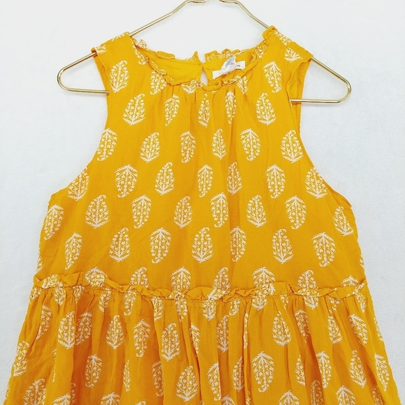 Lucky Brand Yellow & White Sleeveless Flared Mini Dress 4175 - Picture 3 of 7